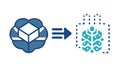 Structured Data Processing, Cube to Brain Evolution, vector design Generative AI Royalty Free Stock Photo