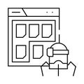 structured data seo line icon vector illustration