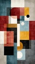 Bauhaus Modular Blocks Flat Abstract Wall Art for Clean Modern Interior Styling Royalty Free Stock Photo