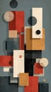 Bauhaus Modular Blocks Flat Abstract Wall Art for Clean Modern Interior Styling Royalty Free Stock Photo