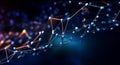 Structured networks in polygons lines, dots merge science, tech 3D-rendered technological essence