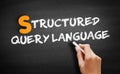 Structured Query Language text on blackboard Royalty Free Stock Photo