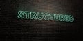 STRUCTURED -Realistic Neon Sign on Brick Wall background - 3D rendered royalty free stock image