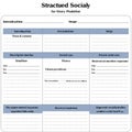 Structured social interaction template with multiple sections, including \