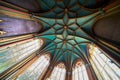 Structured turquoise ceiling of the chapel in Marienburg Castle