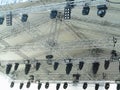Structures of stage electric illumination spotlights equipment
