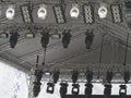 Structures of stage spotlight equipment projectors Royalty Free Stock Photo