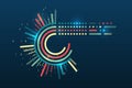 Structuring the flow of information. Data analytics concept. Sorting a large amount of data on a dark background. Big data
