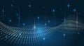 Structuring the flow of information. Data analytics concept. Sorting a large amount of data on a dark background. Big data
