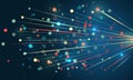 Structuring the flow of information. Data analytics concept. Sorting a large amount of data on a dark background. Big data