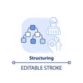 Structuring light blue concept icon