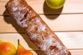 Strudel with apples, green pear pear, green apple Royalty Free Stock Photo