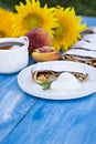 Strudel with peaches and apples Royalty Free Stock Photo