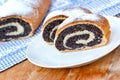 Strudel with poppy seeds - closeup Royalty Free Stock Photo