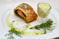 Strudel of salmon Royalty Free Stock Photo
