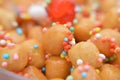 Struffoli christmas italian pie with honey traditional dessert from neaples city