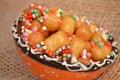 Struffoli italian traditional pie for christmas festivity