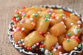 Struffoli italian traditional pie for christmas festivity