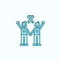 struggle against cancer 2 colored line icon. Simple colored element illustration. struggle against cancer outline symbol design Royalty Free Stock Photo