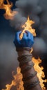 Struggle for Freedom: Hand Bound and Flaming Royalty Free Stock Photo