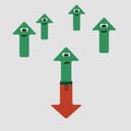 Struggle up and down arrows, vector illustration