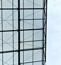 strut, suspended glass roof above the building entrance. bus station Royalty Free Stock Photo