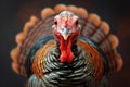 Strutting Tom Turkey extreme closeup. Generative AI Royalty Free Stock Photo