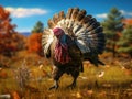 Ai Generated illustration Wildlife Concept of Strutting wild turkey Royalty Free Stock Photo