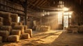 strw hay in a barn Royalty Free Stock Photo