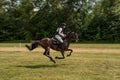 Strzegom Horse Trials, Morawa, Poland - June, 25, 2022: Czech Pavel Brezina on horse Cona Cia, on the Cross Country