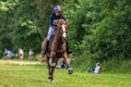 Strzegom Horse Trials, Morawa, Poland - June, 25, 2022: Dutch Sanne De Jong on horse Jersey MBF, on the Cross Country
