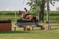 Strzegom Horse Trials, Morawa, Poland - June, 25, 2022: Swedish Anna Svane on horse Elektronic, on the Cross Country Royalty Free Stock Photo