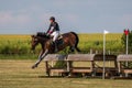 Strzegom Horse Trials, Morawa, Poland - June, 25, 2022: Swiss Valentine Ray on horse Alienor d`Agenais, on the Cross Country Royalty Free Stock Photo