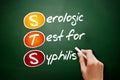 STS - Serologic Test for Syphilis acronym, concept on blackboard