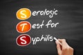 STS - Serologic Test for Syphilis acronym, concept on blackboard
