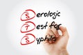 STS - Serologic Test for Syphilis acronym with marker, concept background