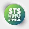 STS - Serologic Test for Syphilis acronym, medical concept background