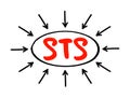 STS - Serologic Test for Syphilis acronym text with arrows, medical concept background