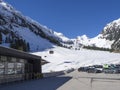 Stubai Glacier, AUSTRIA, May 2, 2019: ski pass and tickets office at Stubai Gletscher ski area on Cable car ski lift