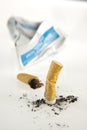 Stubbed out cigarettes Royalty Free Stock Photo