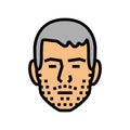 stubble beard hair style color icon vector illustration