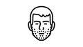 stubble beard hair style line icon animation