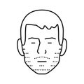 stubble beard hair style line icon vector illustration