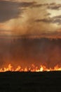 Stubble fire at Dusk Royalty Free Stock Photo