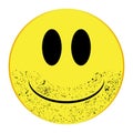 Stubble Smile Face Isolated Button