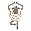 Stubborn Lamb in Yoga Tree Pose Vector