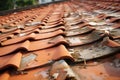 Stubborn Roof leakage stains wall. Generate Ai Royalty Free Stock Photo