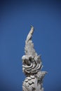 Stucco Art Naga Head With Blue Sky Background Royalty Free Stock Photo