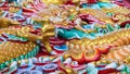 Stucco claws golden dragon. Royalty Free Stock Photo