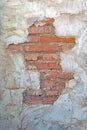 Stucco covered brick wall